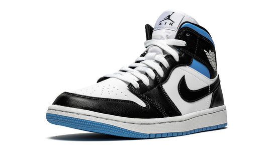Jordan 1 MID WMNS "Black / White / University Blue"