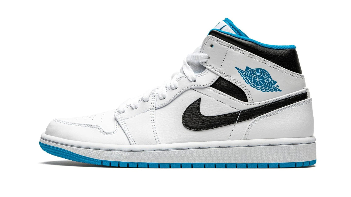 Jordan 1 Mid "White / Laser Blue"