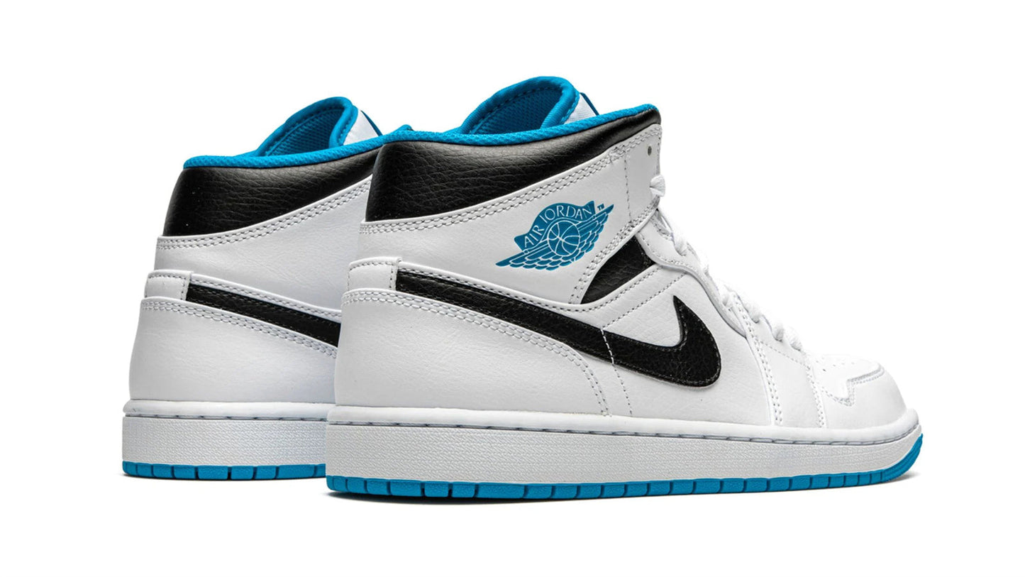 Jordan 1 Mid "White / Laser Blue"