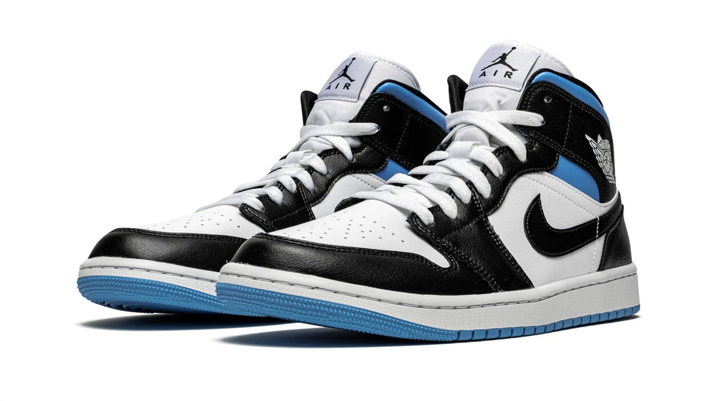 Jordan 1 MID WMNS "Black / White / University Blue"