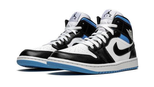 Jordan 1 MID WMNS "Black / White / University Blue"
