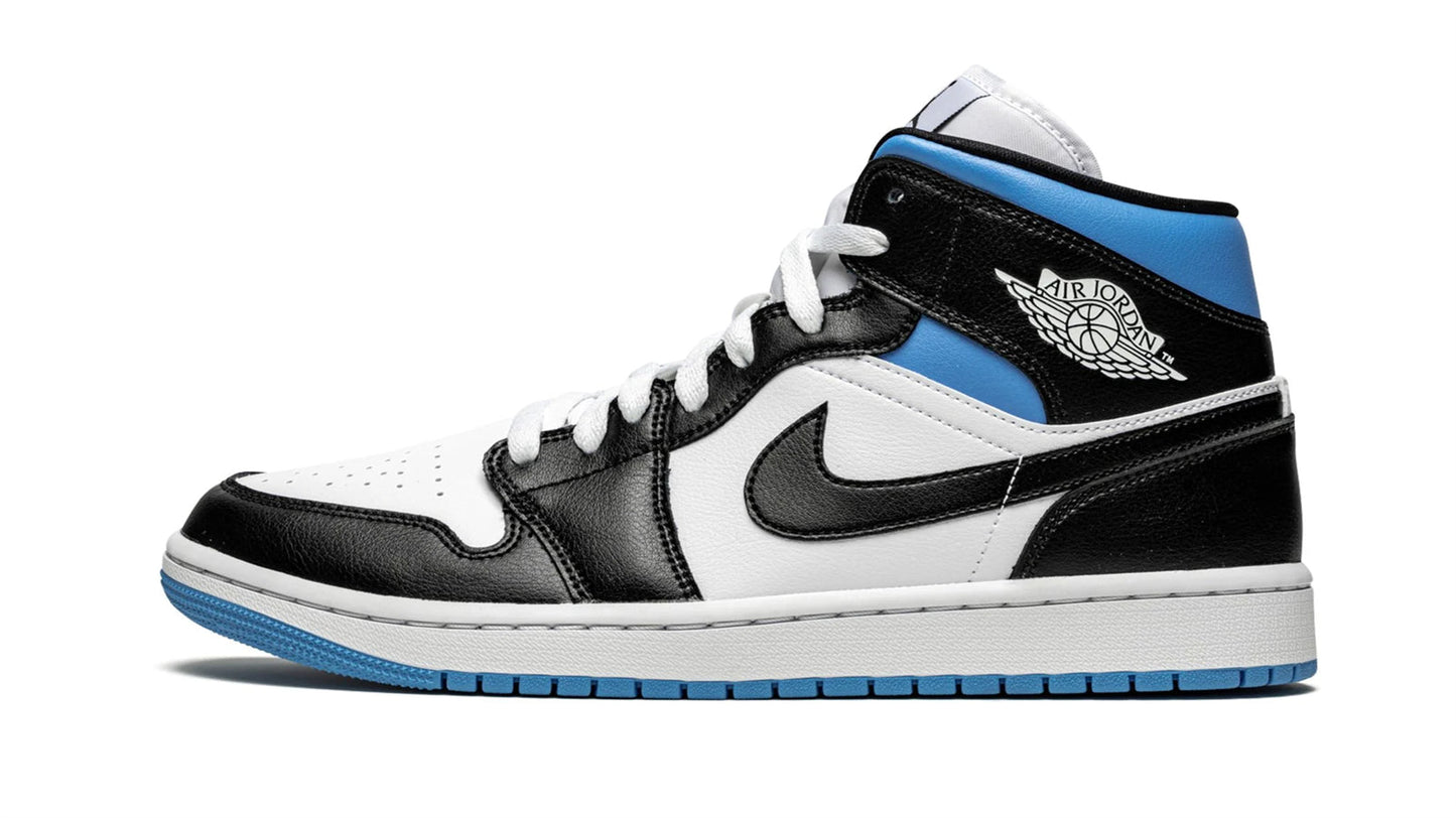 Jordan 1 MID WMNS "Black / White / University Blue"