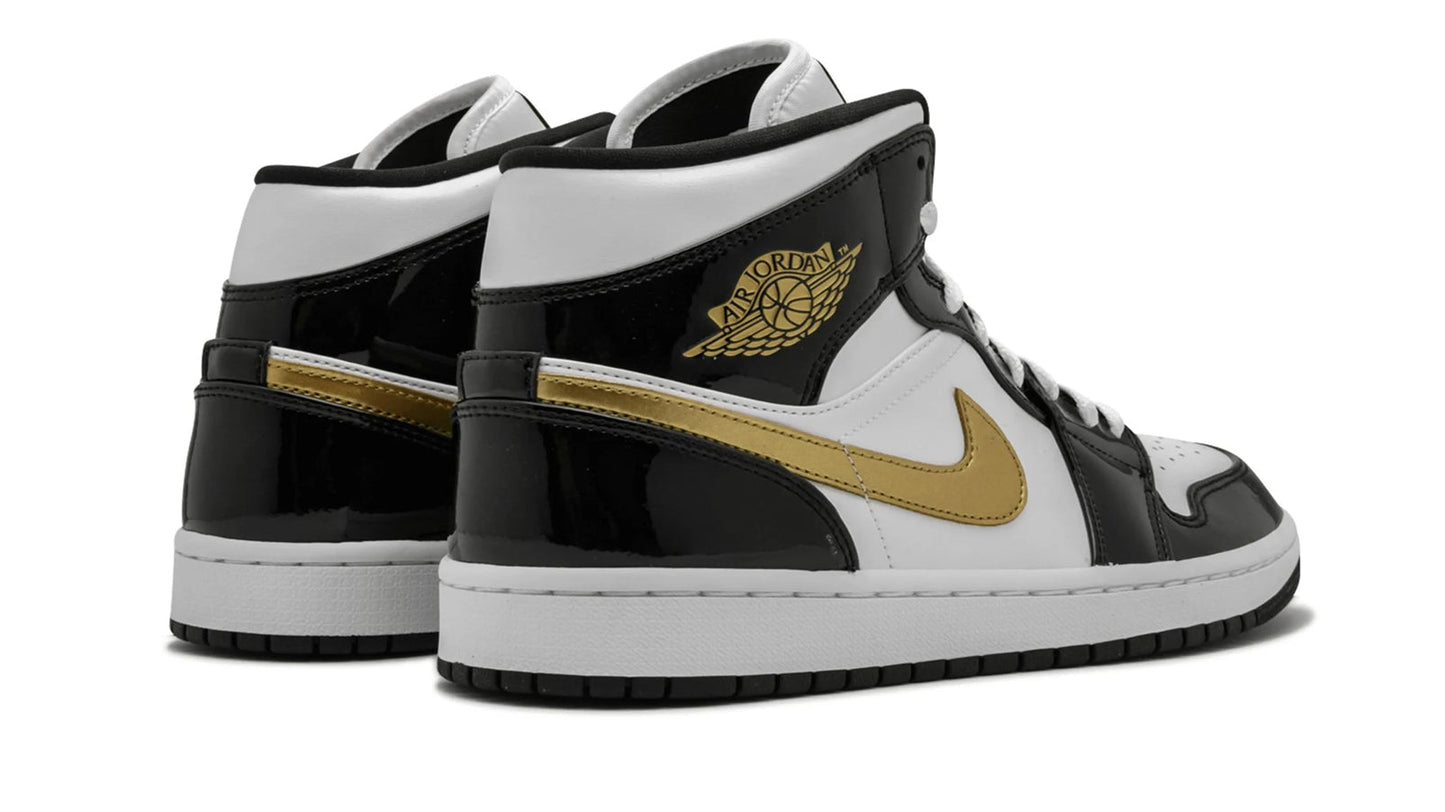 Jordan 1 Mid SE "Black Gold Patent Leather"