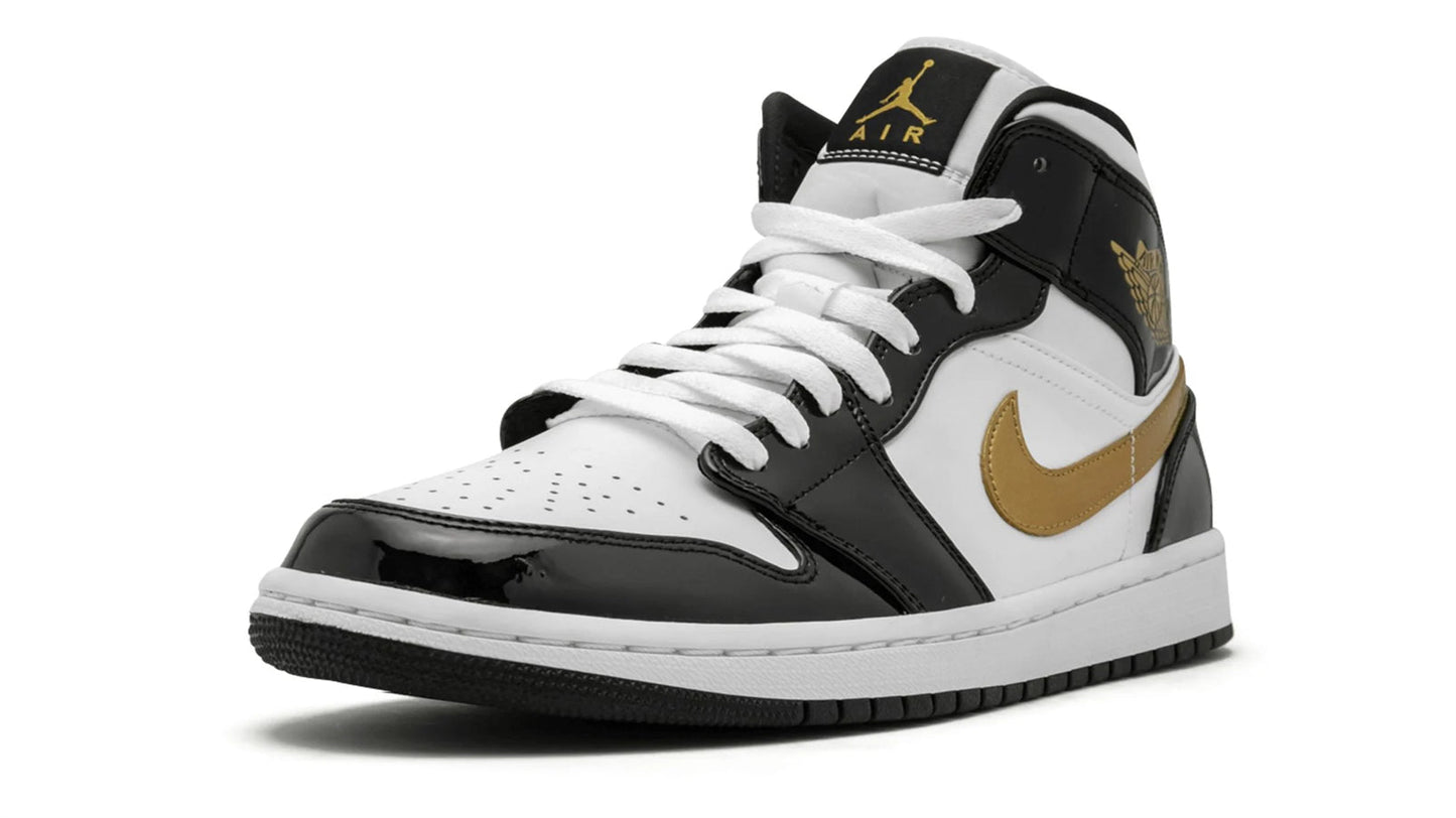Jordan 1 Mid SE "Black Gold Patent Leather"