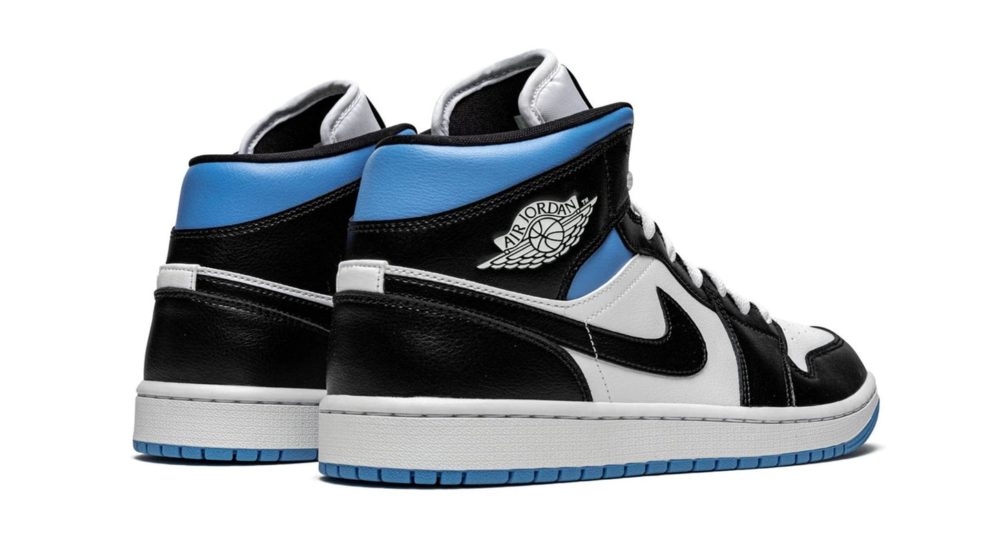 Jordan 1 MID WMNS "Black / White / University Blue"
